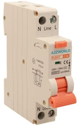 Interruptor diferencial magnetotérmico 1 módulo 16A C16, 1P + N 6kA 30mA 220V, RCBO Slim Tipo AC Curva C, Serie PL8HT Profesional
