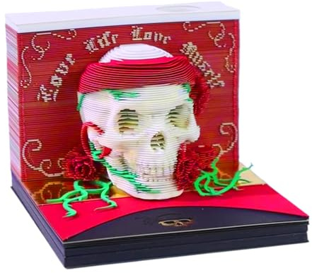 Strappo Calendar, 3D Skull Block Halloween Calendar Planning | Programming Agenda, Desk Decoration for Bedroom Shelf