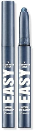 Farben Lidschatten Stick Bunte Set,12 Farben Matte & Creamy Eyeshadow Stick,Wasserdicht und lang anhaltende helle Lidschatten, natürliche Farbe,Eyeshadow Stick (Blau, 1pc)