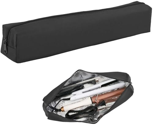 Tragbare Aufbewahrung für Lockenstäbe, kleine Reise-Aufbewahrung, stilvoll für Glamour (Black, 45cm)