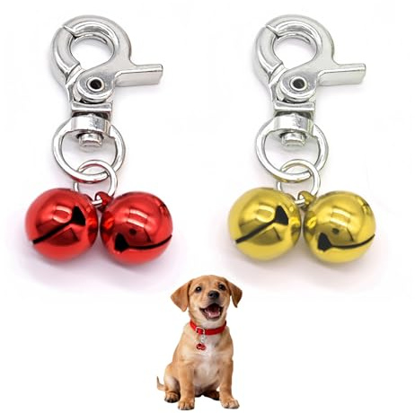 EUYKQNOI 2 Set Campanello per Cani, Campanellini Extra Rumorosi per Collare Gatti, Campane per Animali Domestici Localizzatore Sonoro, Ciondoli Portafortuna per Pet Anti Smarimento per Cuccioli