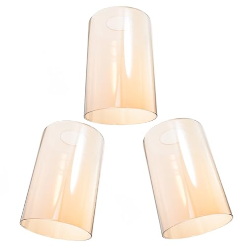 Abat-jour en Verre Cylindrique de Rechange Suspendre, 3 Pièces