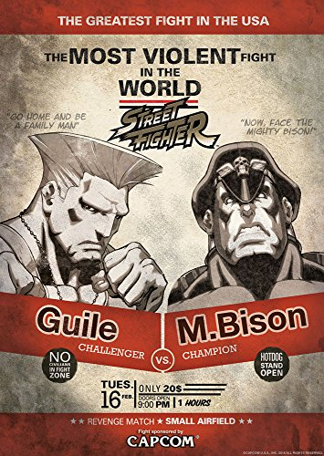 Street Fighter Art Print Guile V M.Bison 42 x 30 cm Iron Publishing Poster Wall Scrolls