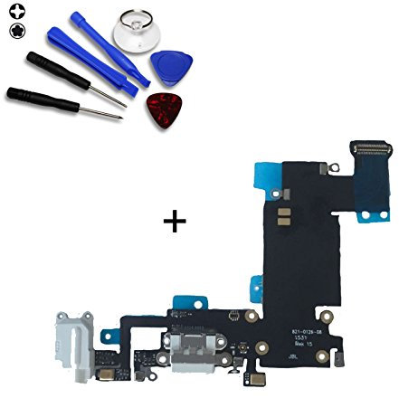 M&M Smartek USB Flex für ori. iPhone 6s Ladebuchse Dock USB Charging Connector Audio inkl. 7-teiligem Werkzeugset (Dunkelgrau)