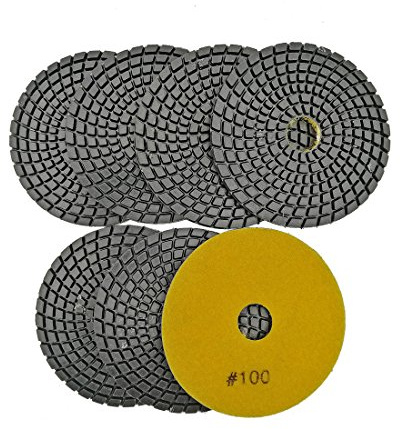 SHDIATOOL Diamond Flexible Wet Polierscheiben 7 teile/satz 4 100mm Premium Qualität Schleifscheiben(#100)