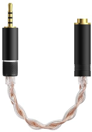 GEEKRIA Apollo 4N OCC and Single-Crystal Silver Upgrade Cable / 4.4MM Balanced Female to 2.5MM Balanced Male Adapter Cord / 4 Cores Conversion Audio Cable (5.1 inches)