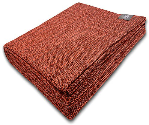 Craft Story Decke Yara - Tagesdecke aus 100% Baumwolle - Sofadecke, Wohndecke & Baumwolldecke - Orange Uni, ca. 170 x 220 cm