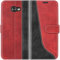 Mulbess für Samsung Galaxy A5 2017 Hülle, Handyülle Leder mit Kartenfach, Klapphülle mit Magnetverschluss, Flip Case Etui Handytasche Schutzhülle, Stilvoll Wein Rot