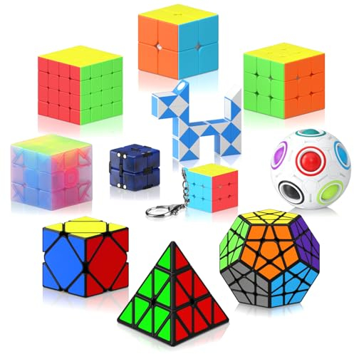 Vdealen Zauberwürfel Set, Speed Cube von 2x2 3x3 4x4 Pyramide Megaminx Skewb Infinity Snake Zauberwürfel Original, Magic Cube Würfel Puzzle, Geschenk für Kinder Teenager Erwachsene