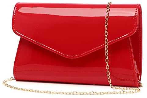 Clutch aus Lackleder für Damen, Abendtasche, stilvolle Schultertasche für Weihnachten, Hochzeit, Party, Abschlussball