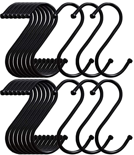 20 Pcs S Hooks,Heavy Duty S Shaped Hanging Hooks Hangers for Kitchen, Bathroom,Bedroom,Office