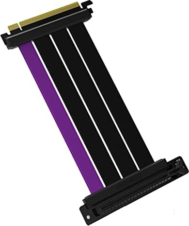 Cooler Master Riser-Kabel PCIe 4.0 x16-200mm, schwarz/lila, Anschlüsse - PCIe X 16, Stecker auf PCIe X16 90° Buchse