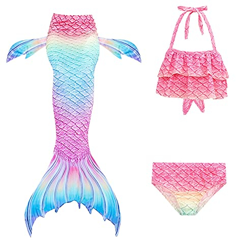 GD-SJK Lässige Badebekleidung für Mädchen, Bikini-Badeanzug, 3-teiliges Set für Kinder, Mädchen, Cosplay (#8,110cm)