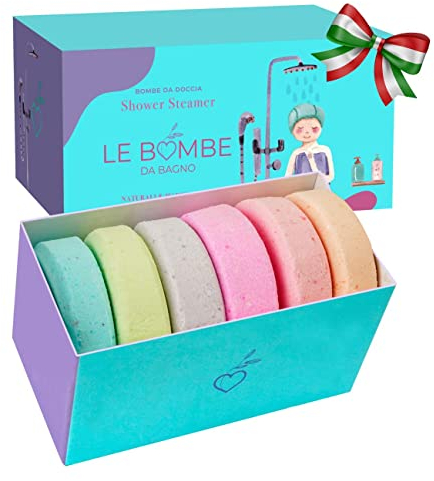 6 Bombe Da Doccia. Novità! Made in Italy 3 azioni in 1. Scrub Oli Essenziali Aromaterapia. Naturali Vegane Bio. Bombe Da Bagno Idea Regalo.