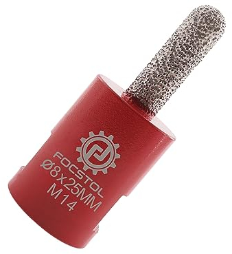 FOCSTOL Mèche à Mortier Diamantée - 8mm x 25mm Fraise Diamantée pour Ratissage Mortier Maçonnerie Pierre Brique Enlèvement M14 Filetage