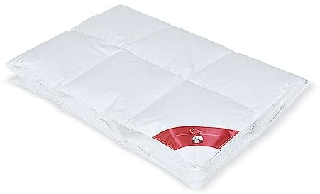 RIBECO GERMANY Daunenbettdecke Johanna 135x200 cm –kuschelige Daunendecke, Bettdecke mit Kasettensteppung, allergikerfreundlich, Made in Germany, Wärmeklasse: leicht