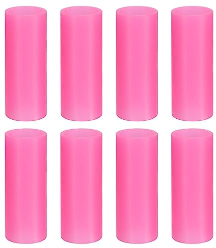 sourcing map 8pcs Silicone Straw Tips, Metal Straw Covers, Soft Reusable Straws Tips Fit for 12mm/0.47 OD Stainless Steel Straws, Pink