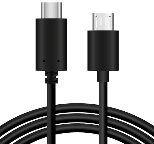 Musiin USB C to Micro USB Cable 3FT - Replacement Microphone Cord - Compatible with MV7, MV5, MV51, MV88+ USB Microphone, MVi Digital Audio Interface - USB-C OTG to Micro USB Cable (Black)