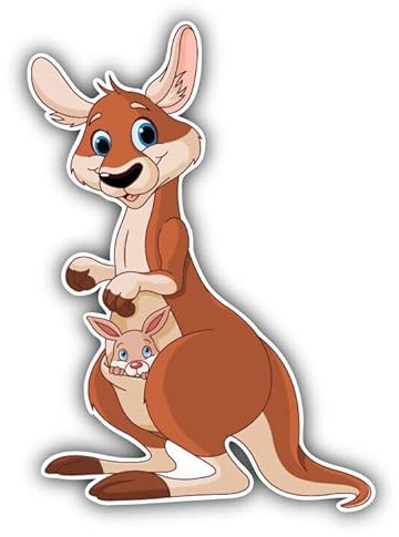 WildeBabsKLBT 11cm Hochwertiger Premium Auto-Aufkleber Sticker Decal Autoaufkleber Klebefolie Känguru Familie H1750