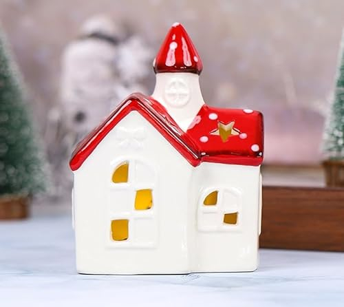 ACAREY Weihnachtsdeko LED Weihnachtsbeleuchtung aus Keramik, Weihnachtsstern Beleuchtung Fensterbeleuchtung, LED Weihnachtsschmuck Keramik LED Weihnachtsbaum Licht Weihnachtsdeko Led für Innen (Haus)