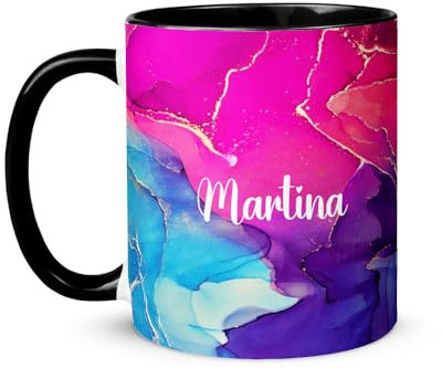 Kembilove Tazas de cafe - Taza personalizada con nombre - Tazas originales para regalar - Taza de cerámica 350ML personalizada con tu nombre e inicial - Regalos para amigas (Diseño 1)