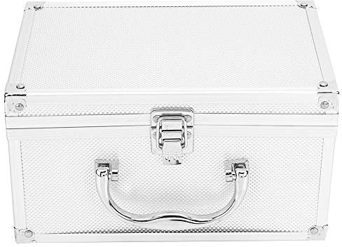 Joyzan Aluminum Alloy Chest Toolbox, Tool Box Carrying Case Instrument Storage Men Briefcase for Briefcases Portable Workstation Instrumentation Travel Organizer Silver Metal