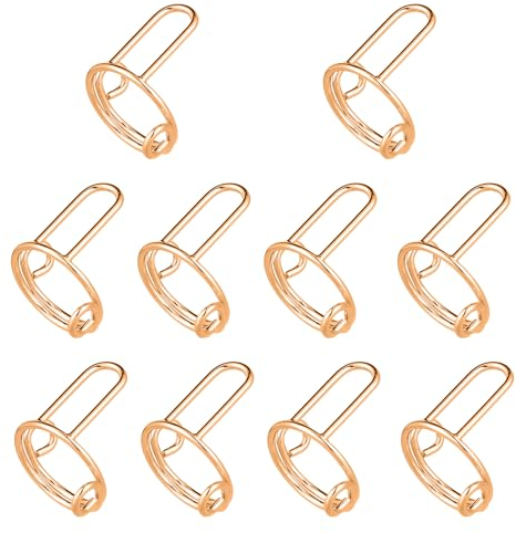 10stk Wudu Nagelringe, Verstellbare Fingernagelringe Kein Kleber Fingerspitzenringe Alternative zu Acrylnägeln Gel-Nagellack Wiederverwendbarer Geschenk für Muslime Frauen Mädchen (Gold)