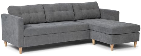 ebuy24 Marino Sofa BA1, Chaiselongue rechts oder Links gewendet (Samt grau)