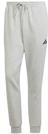 adidas Uomo Essentials FEELCOZY Fleece Pant, Medium Grey Heather/Black, L