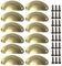 Beilala Cupboard Cup Handles Brass, 12 Pack Antique Shell Kitchen Cabinet Handles, Furniture Door Hardware Knobs with Screws for Chest of Drawers Dresser Wardrobe