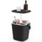 GOPLUS Mesa Nevera Jardín 15 L, Mesa de Cóctel Portátil con Abridor de Botellas y Tapa Elevable, Cool Bar para Picnic Fiesta Camping Patio Terraza Jardin (Negro)
