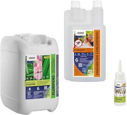 STOCKER - Kit Geyser Strategia Performance – Trattamento Anti Zanzare Completo - Zanzaricida, Disabituante e Larvicida - Alta Efficacia