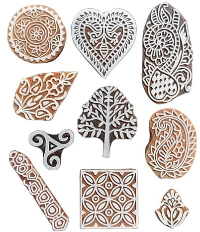 Royal kraft Sortiert Hölzern Block Drucken Stempel (Set von 10) Bulk01_10B