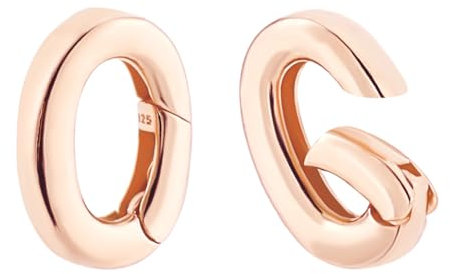 PH PandaHall 2 Stück 925 Sterling Silber Federbügel Verbinder 10.5x7.5mm Roségoldfarbene Halskettenverschlüsse Und Verschlüsse Bügelverschluss Für Die Herstellung von Armbändern Und Schmuck