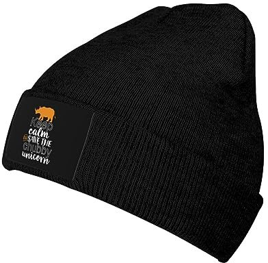 Unisex Mütze Bleib Ruhig, Rette Einhorn Strick Wintermütze Weich Warme Wintermützen Mode Wintermützen Für Reisen Autumn Camping