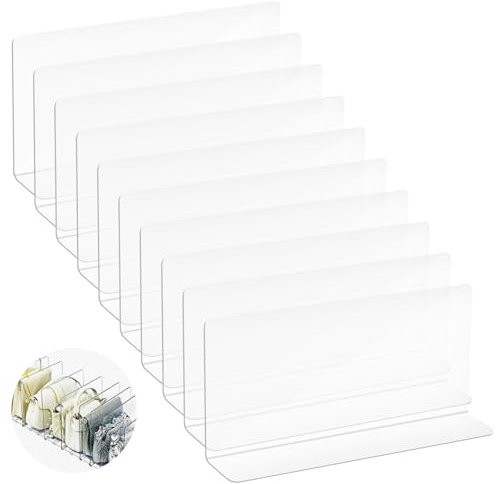 10 Stück Regaltrenner,Regalteiler Schränke,Pvc Schallwand Transparenter,Schrankteiler Acryl Shelf Dividers für Bücherregal,Schlafzimmer Küche Schränke Organisation