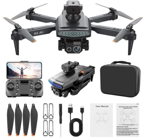 Drohne RC-Drohne Quadcopter HD Unbemanntes Luftfahrzeug Faltdrohne Bürstenloser Motor Mini Drohne mit Kamera Headless-Modus RC Quadcopter für Erwachsene und Kinder für Anfänger (J-schwarz)