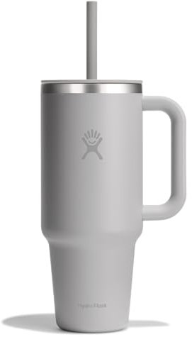 Hydro Flask 40 Oz Travel Tumbler with Handle, Lid and Straw - Insulated Stainless Steel in Tonal Birch