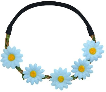 Oblique-Unique® Blumen Haarband Stirnband Blumenkranz Haarschmuck Kopfschmuck Bohemia Style Mädchen Damen - Farbe Wählbar (Hellblau)