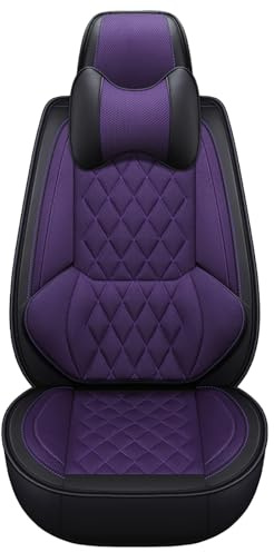 Karstry Autositzbezüge komplettes Set Universal in Stylish Design, Schonbezüge für Vordersitze und Rückbank, Auto Sitzbezüge Airbag Kompatibel, Premium Wasserdicht Sitzbezug, Lila