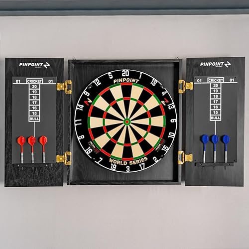 Pinpoint Dartschrank zur Wandmontage – Premium-Dartschrank aus MDF mit professionellen Sisal-Dartschrank-Optionen (Nur Kabinett)