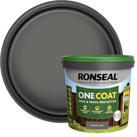 Ronseal One Coat Shed and Fence Protector Charcoal Grey 9L
