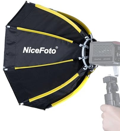 TFixol 50cm/ 20in Octagonal Softbox with Removeable Cloth Honeycomb Grid Storage Bag for Bowens Mou Video Lights Black