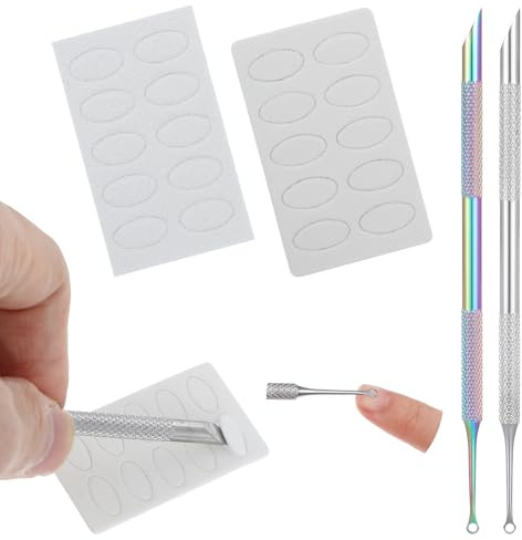 HJZHII 2 Stück Doppelendig Nagelhautschieber, Nagelhautentferner Schieber, Edelstahl Manikürestäbchen Cuticle Pusher mit 40pcs Schleifpapier, Nail Art Cuticle Remover Nagelpflegeset für Maniküre