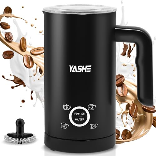 YASHE Electric Milk Frother, 4-in-1 Automatic Frother & Milk Steamer, 10oz/300ml Hot & Cold Foam Maker for Coffee, Latte, Cappuccino, Macchiato