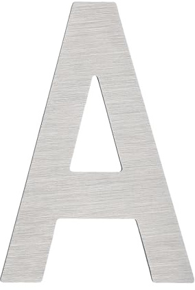 PATIKIL House Numbers for Outside, Letter A Silver Stainless Steel Self Adhesive Modern Mailbox Address Door Numbers for Outdoor House Residential Mailboxes 3.54x2.72 Inch