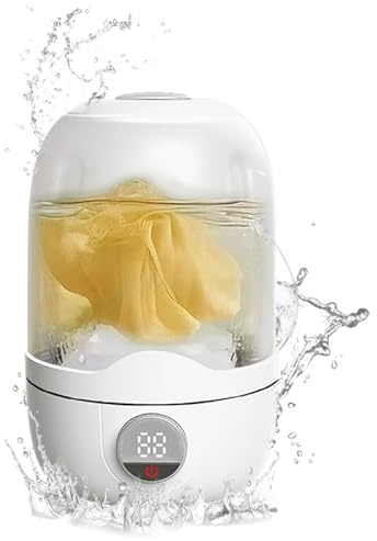 Lavatrice da viaggio – Lavatrice portatile a batteria, 2000 mAh, tazza per vestiti, calze, asciugamani, biancheria intima, gadget compatto per manipolare piccoli indumenti e oggetti delicati