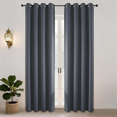 Simplebrand Vorhang Rosa Blickdicht 2er Set H 229 x B 140 cm Wohnzimmer Gardinen Verdunkelnd mit Ösen Verdunklungsvorhänge Thermovorhang Kälteschutz Haustür für Hotels Büros Wohnzimmer Schlafzimmer