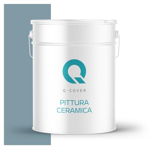 Q-COVER Keramik Farbe 10L (ca.70m²) Platin-dunkelgrau Wandfarbe Innenfarbe Abwaschbar Klasse 1 Mattfarbe Deckenfarbe Scheuerfest Küche Bad Treppen Ceramic Hohe Deckkraft