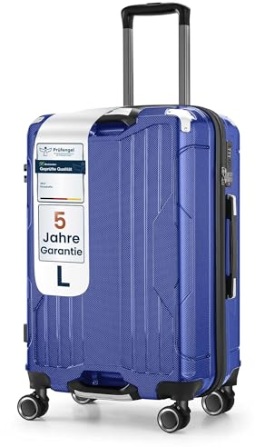 4FLY Aluminium-Rahmen Hartschalen-Reisekoffer Ultraleicht L - Groß 68 cm (69L) - Aufgabegepäck Koffer mit TSA-Schloss, 4 Spinner-Doppelrollen & Aluminium-Teleskopgriff, Trolley Reisegepäck